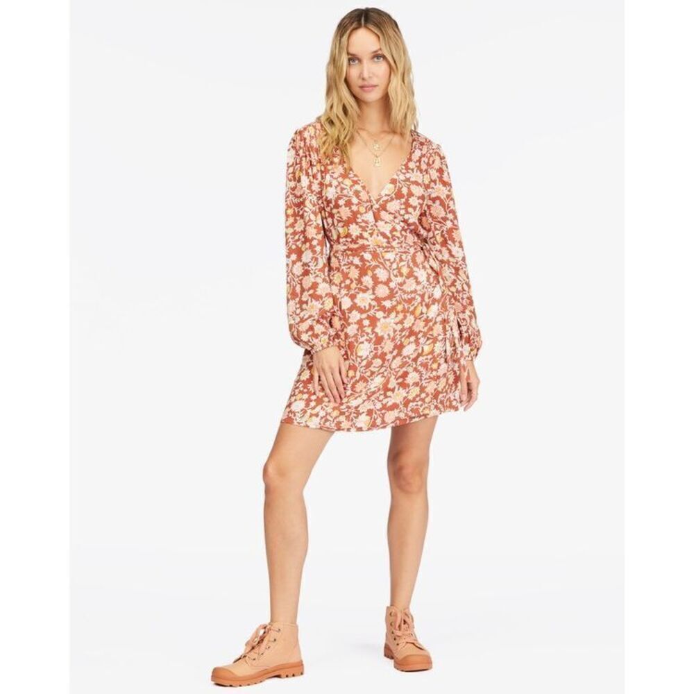 ✨Billabong Spring Romance Mini Wrap Red Clay Sz Large Dress✨